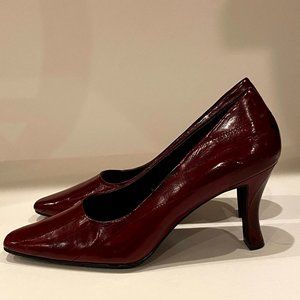 Moda Spana Red Leather High Heel Pumps